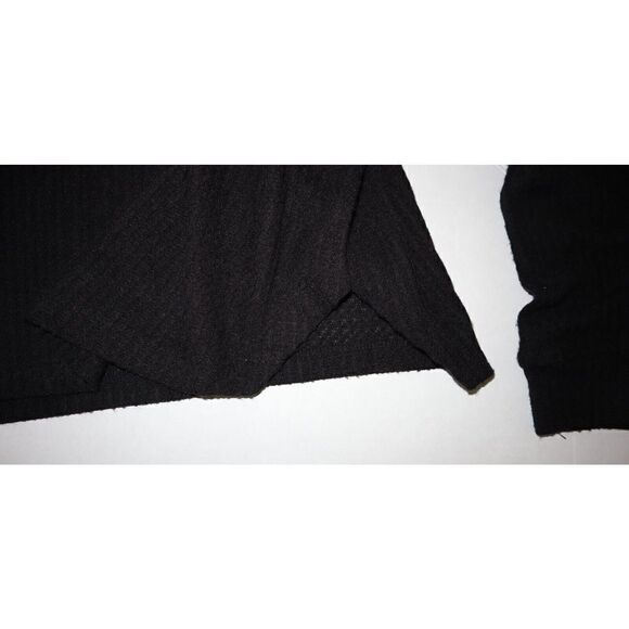 Abound Women’s Sz S Black Waffle Knit Raglan Sleeve Oversized Crop Top Shirt - Picture 5 of 5